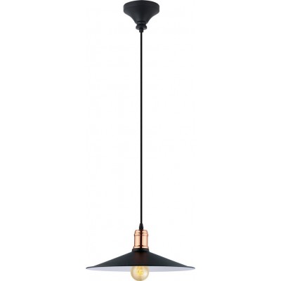 Hanging lamp Eglo Bridport 60W Conical Shape Ø 36 cm. Living room, kitchen and dining room. Modern and design Style. Steel. Copper, golden and black Color
