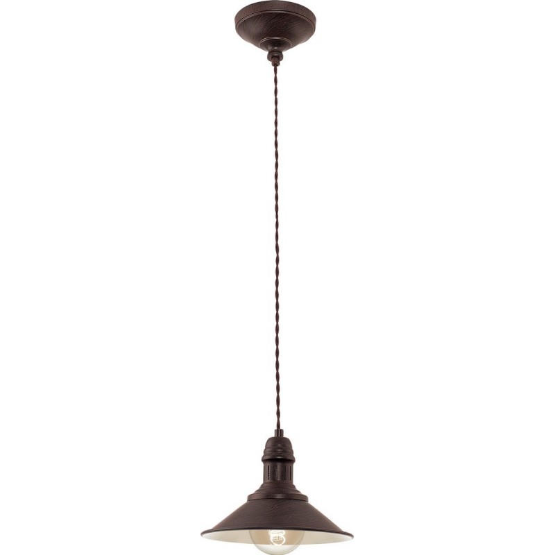 37,95 € Envoi gratuit | Lampe à suspension Eglo Stockbury 60W Façonner Conique Ø 21 cm. Salle, cuisine et salle à manger. Style rétro et vintage. Acier. Couleur beige, marron et brun antique