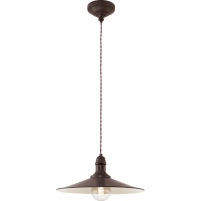 68,95 € Free Shipping | Hanging lamp Eglo Stockbury 60W Ø 36 cm. Steel. Beige, brown and antique brown Color