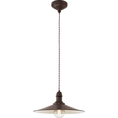 71,95 € Free Shipping | Hanging lamp Eglo Stockbury 60W Conical Shape Ø 36 cm. Living room, kitchen and dining room. Retro and vintage Style. Steel. Beige, brown and antique brown Color