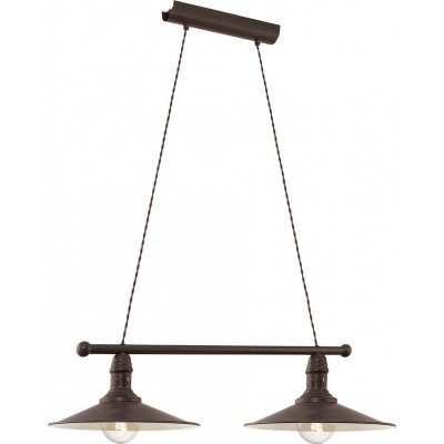 Подвесной светильник Eglo Stockbury 120W Удлиненный Форма 110×80 cm. Гостинная, кухня и столовая. Ретро и винтаж Стиль. Стали. Бежевый, коричневый и античный коричневый Цвет