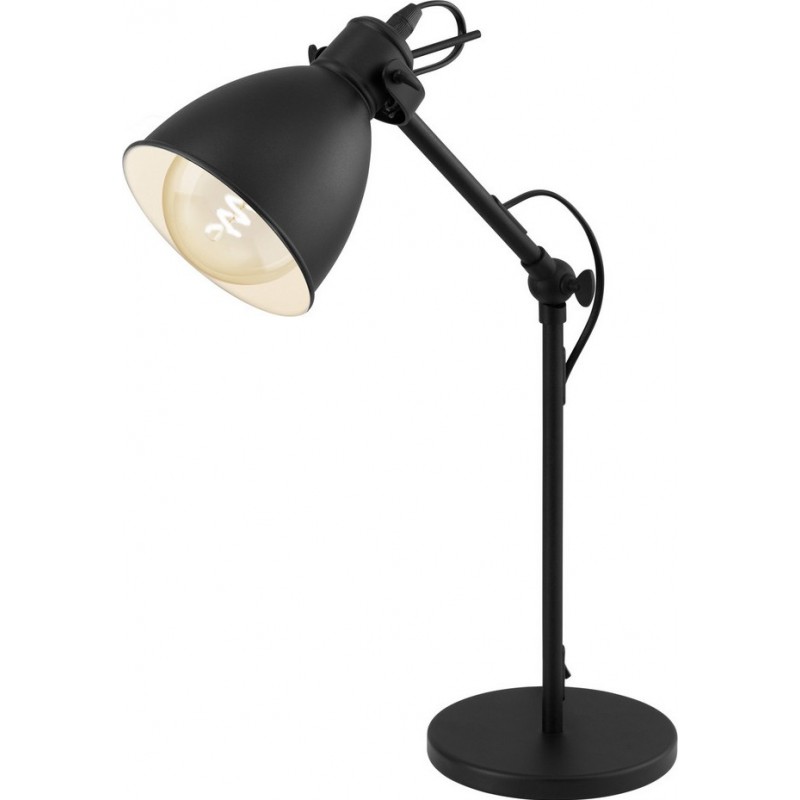 58,95 € Envio grátis | Lampada de escritorio Eglo Priddy 40W 43 cm. Aço. Cor branco e preto