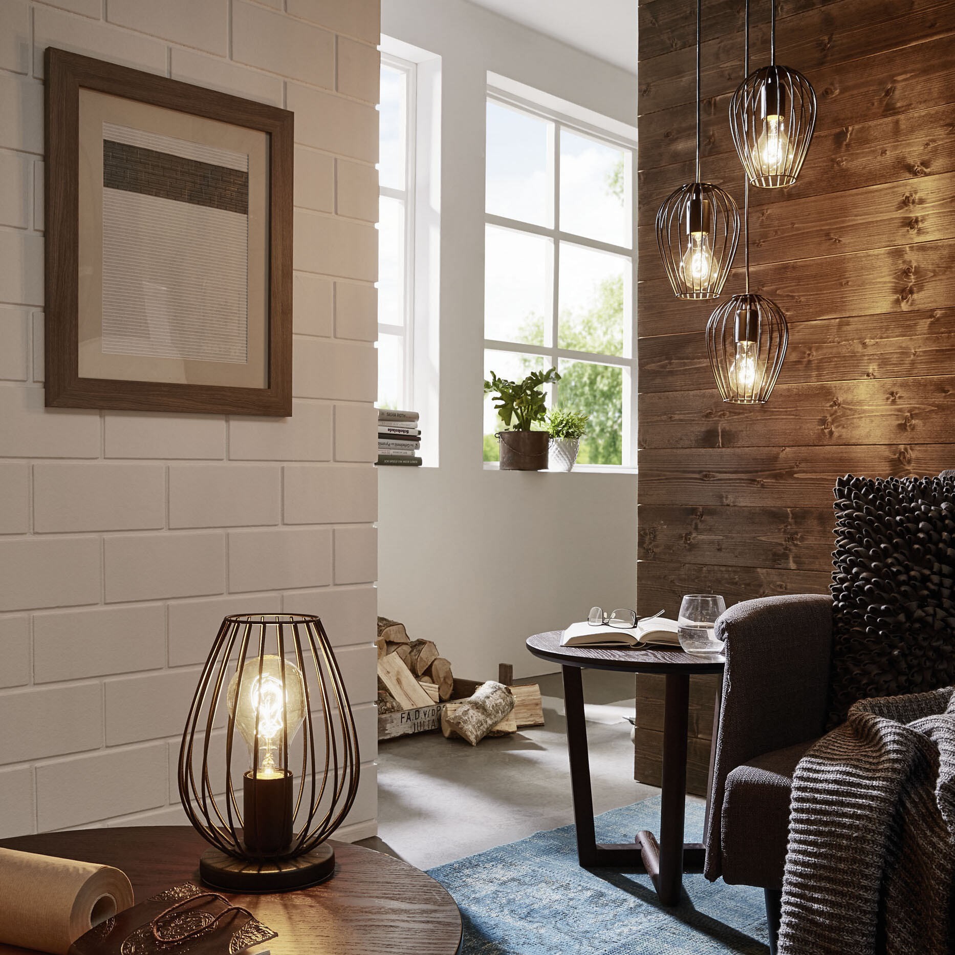 111,95 € Free Shipping | Hanging lamp Eglo Newtown 180W Ø 38 cm. Steel. Black Color
