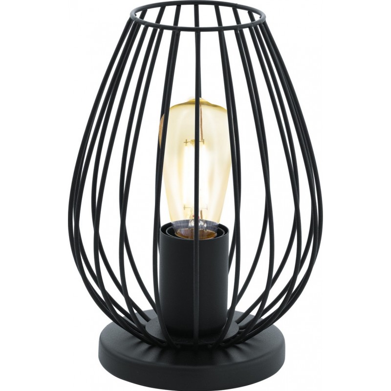 31,95 € Free Shipping | Table lamp Eglo Newtown 60W Ø 16 cm. Steel. Black Color
