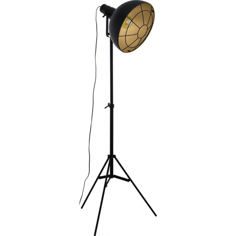 Floor lamp Eglo Cannington 60W Conical Shape 169×77 cm. Living room, dining room and bedroom. Modern and design Style. Steel. Golden and black Color