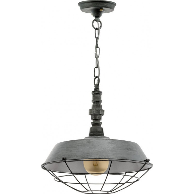 吊灯 Eglo Chepstow 60W 球形 形状 Ø 38 cm. 客厅 和 饭厅. 复古的 和 优质的 风格. 钢. 银 和 古董银 颜色