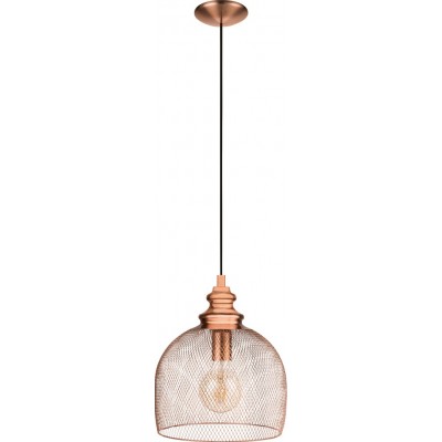 65,95 € Free Shipping | Hanging lamp Eglo Straiton 60W Conical Shape Ø 28 cm. Living room and dining room. Retro and vintage Style. Steel. Copper and golden Color