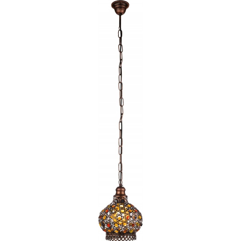 Hanging lamp Eglo Jadida 60W Spherical Shape Ø 20 cm. Living room and dining room. Retro and vintage Style. Steel and Glass. Copper, old copper and golden Color