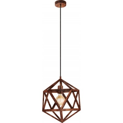 133,95 € Free Shipping | Hanging lamp Eglo Embleton 60W Cubic Shape Ø 30 cm. Living room and dining room. Retro and vintage Style. Steel. Copper, old copper and golden Color
