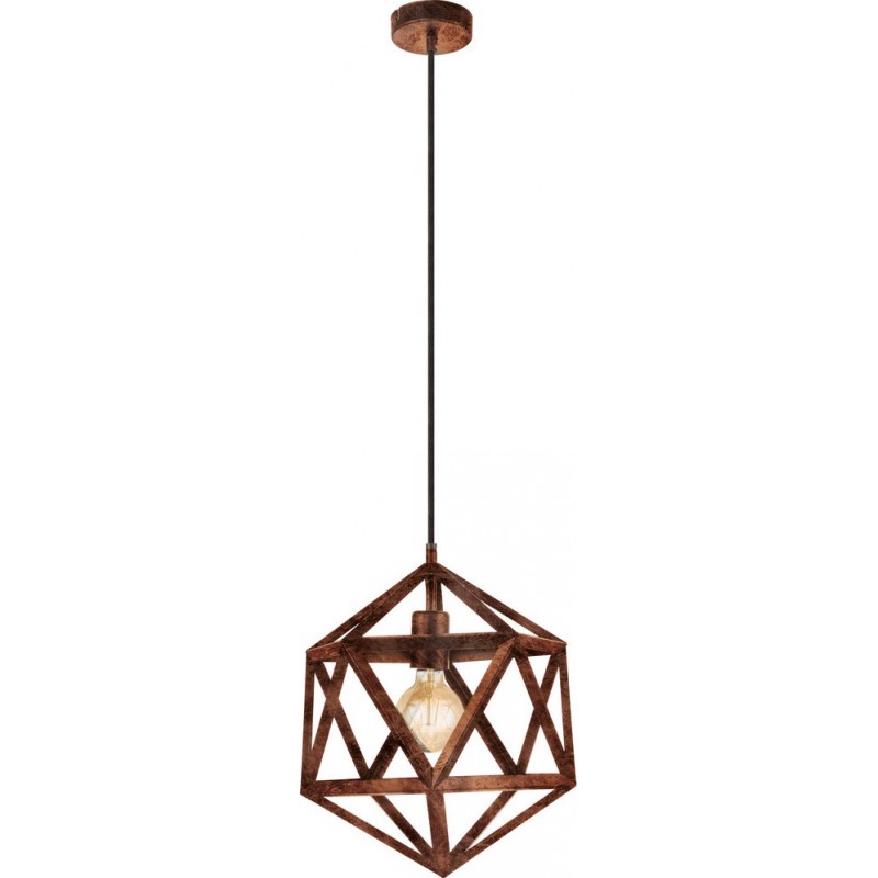 109,95 € Free Shipping | Hanging lamp Eglo Embleton 60W Cubic Shape Ø 30 cm. Living room and dining room. Retro and vintage Style. Steel. Copper, old copper and golden Color