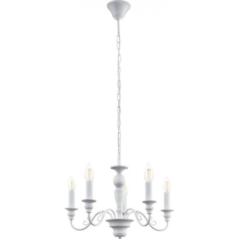 119,95 € Free Shipping | Chandelier Eglo Caposile 200W Ø 54 cm. Steel. White Color