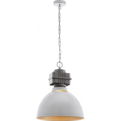 146,95 € Free Shipping | Hanging lamp Eglo Rockingham 60W Conical Shape Ø 46 cm. Living room, kitchen and dining room. Sophisticated and design Style. Steel. Golden, gray and pink gold Color