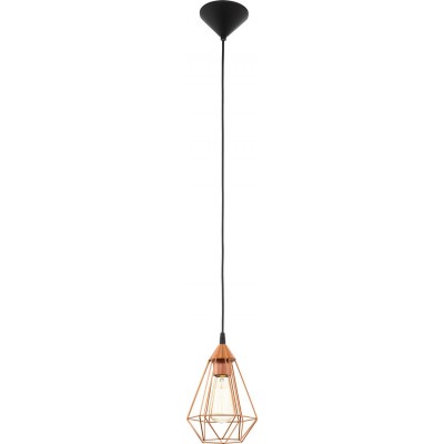 32,95 € Free Shipping | Hanging lamp Eglo Tarbes 60W Pyramidal Shape Ø 17 cm. Living room and dining room. Retro and vintage Style. Steel and Plastic. Copper, golden and black Color