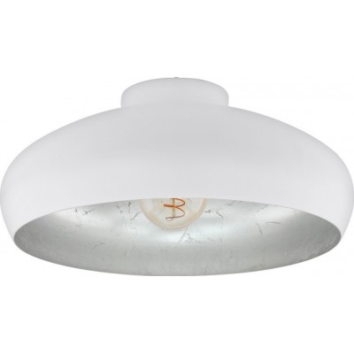 78,95 € Free Shipping | Ceiling lamp Eglo Mogano 60W Ø 40 cm. Steel. White and silver Color