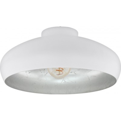 Ceiling lamp Eglo Mogano 60W Spherical Shape Ø 40 cm. Kitchen and office. Modern Style. Steel. White and silver Color