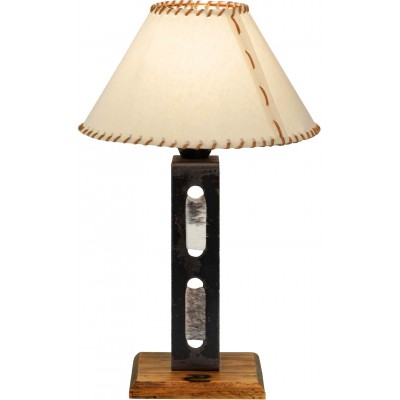 23,95 € Free Shipping | Table lamp Campiluz 40W Conical Shape 43×20 cm. Planchuela H Living room and bedroom. Rustic, retro and vintage Style. Metal casting and Wood. Antique brown and black Color