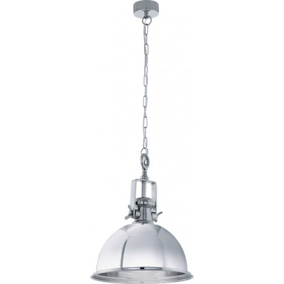 327,95 € Free Shipping | Hanging lamp Eglo Grantham Conical Shape Ø 40 cm. Living room, kitchen and dining room. Modern and cool Style. Steel. Plated chrome and silver Color