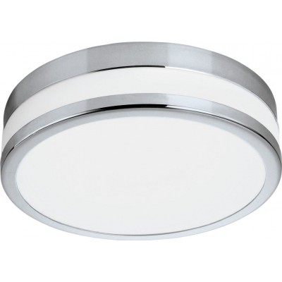 148,95 € Free Shipping | Outdoor lamp Eglo Led Palermo Ø 29 cm. Wall and ceiling lamp Steel, glass and satin glass. White, plated chrome and silver Color