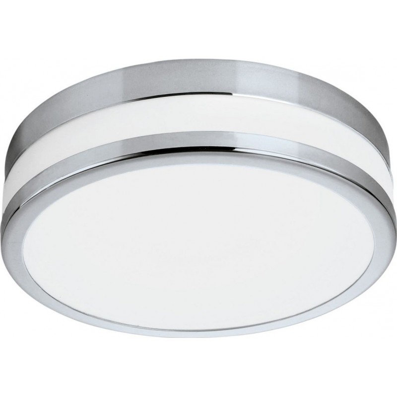 137,95 € Free Shipping | Outdoor lamp Eglo Led Palermo Round Shape Ø 29 cm. Wall and ceiling lamp Terrace, garden and pool. Modern and design Style. Steel, glass and satin glass. White, plated chrome and silver Color