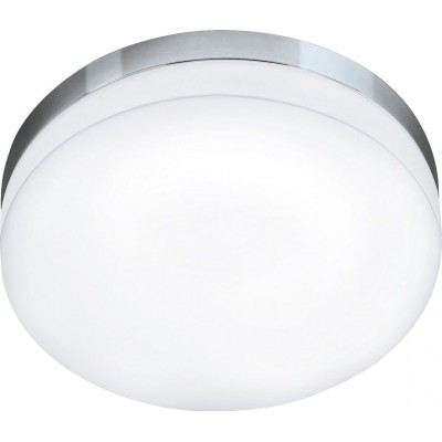 93,95 € Free Shipping | Indoor spotlight Eglo Led Lora Cylindrical Shape Ø 32 cm. Ceiling light Kitchen, bathroom and office. Cool Style. Steel, glass and opal glass. White, plated chrome and silver Color