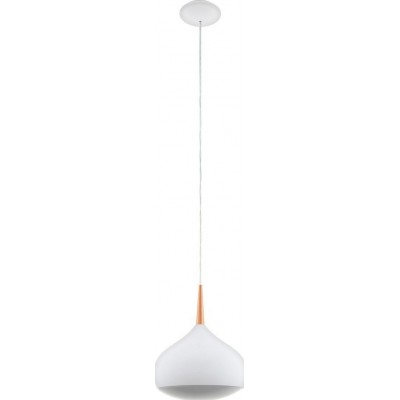 139,95 € Free Shipping | Hanging lamp Eglo Comba C Conical Shape Ø 29 cm. Living room, kitchen and dining room. Modern and design Style. Steel and plastic. White, copper and golden Color