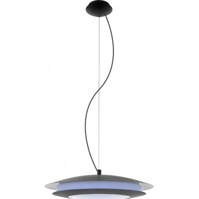 吊灯 Eglo Moneva C 圆形的 形状 Ø 48 cm. 客厅, 厨房 和 饭厅. 现代的 和 设计 风格. 钢 和 塑料. 白色的 和 黑色的 颜色