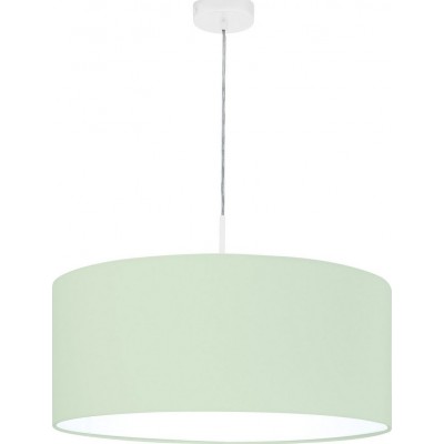 Lampada a sospensione Eglo Pasteri P Forma Cilindrica Ø 53 cm. Soggiorno e sala da pranzo. Stile moderno e design. Acciaio e Tessile. Colore bianca e verde