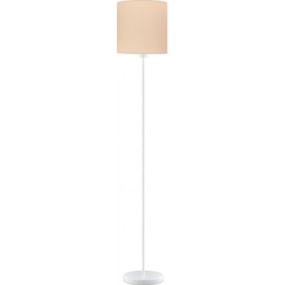 Luminária de piso Eglo Pasteri P Forma Cilíndrica Ø 28 cm. Sala de estar, sala de jantar e quarto. Estilo moderno, sofisticado e projeto. Aço e Têxtil. Cor branco e laranja