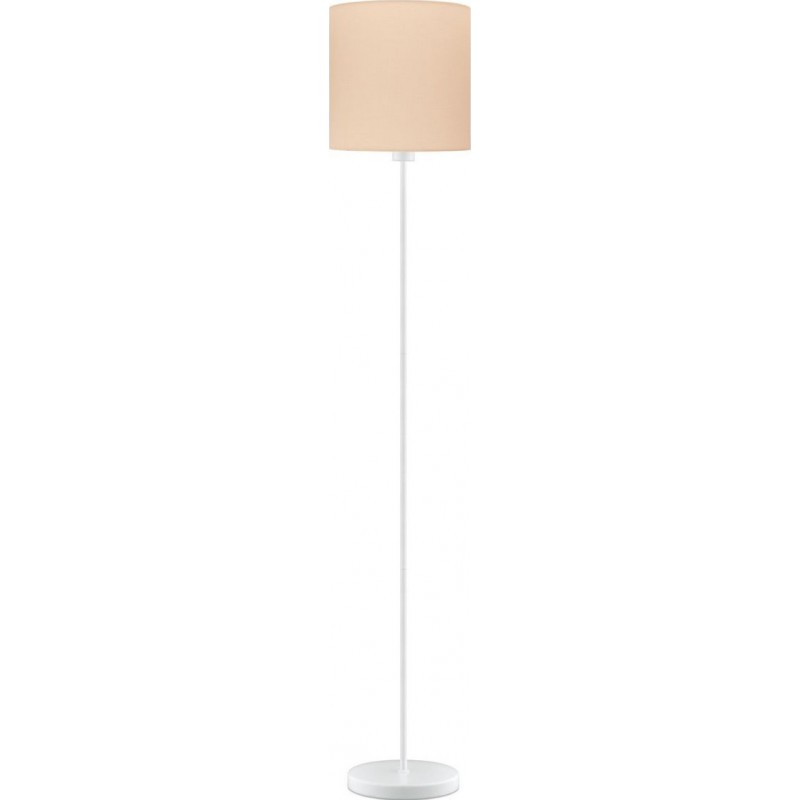 59,95 € Free Shipping | Floor lamp Eglo Pasteri P Cylindrical Shape Ø 28 cm. Living room, dining room and bedroom. Modern, sophisticated and design Style. Steel and Textile. White and orange Color
