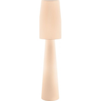 Lámpara de pie Eglo Carpara Forma Cilíndrica Ø 35 cm. Salón, comedor y dormitorio. Estilo moderno, sofisticado y diseño. Textil. Color naranja