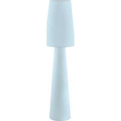 Lámpara de pie Eglo Carpara Forma Cilíndrica Ø 35 cm. Salón, comedor y dormitorio. Estilo moderno, sofisticado y diseño. Textil. Color azul