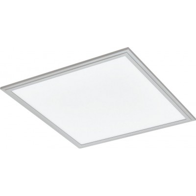 LED-Panel Eglo Salobrena 2 LED 4000K Neutrales Licht. Quadratische Gestalten 45×45 cm. Deckenleuchte Küche, bad und büro. Modern Stil. Aluminium und Plastik. Aluminium, weiß, grau und silber Farbe