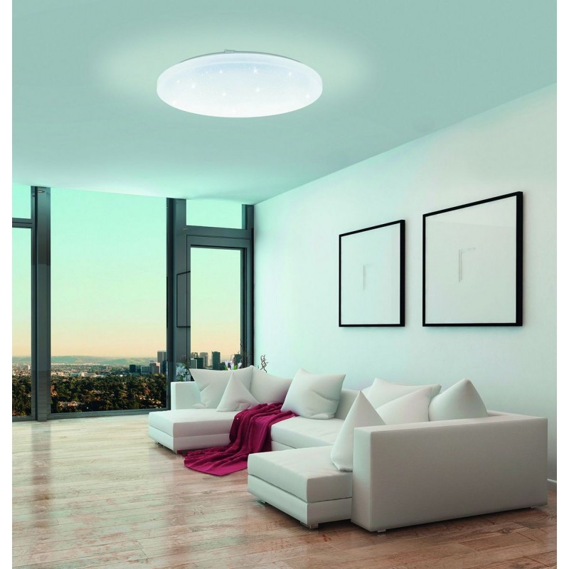 59,95 € Free Shipping | Outdoor lamp Eglo Frania A 2700K Very warm light. Spherical Shape Ø 30 cm. Wall and ceiling lamp Terrace, garden and pool. Modern and design Style. Steel and plastic. White Color