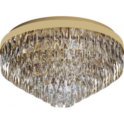 Ceiling lamp Eglo Stars of Light Valparaiso Conical Shape Ø 58 cm. Ceiling light Living room, dining room and bedroom. Classic Style. Steel and Crystal. Golden Color