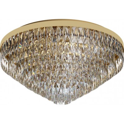 1 603,95 € Free Shipping | Ceiling lamp Eglo Stars of Light Valparaiso Conical Shape Ø 78 cm. Ceiling light Living room, dining room and bedroom. Classic Style. Steel and Crystal. Golden Color
