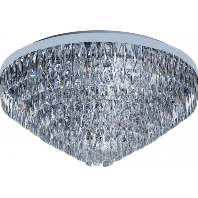 1 603,95 € Free Shipping | Ceiling lamp Eglo Stars of Light Valparaiso 1 Conical Shape Ø 78 cm. Ceiling light Living room, dining room and bedroom. Classic Style. Steel and Crystal. Plated chrome and silver Color