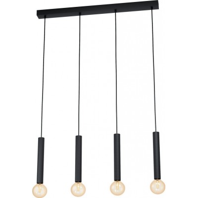 103,95 € Free Shipping | Hanging lamp Eglo Cortenova Extended Shape 110×84 cm. Living room and dining room. Modern and design Style. Steel. Black Color