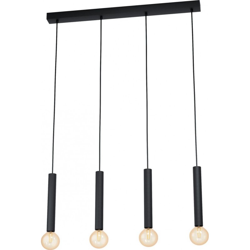 103,95 € Free Shipping | Hanging lamp Eglo Cortenova Extended Shape 110×84 cm. Living room and dining room. Modern and design Style. Steel. Black Color