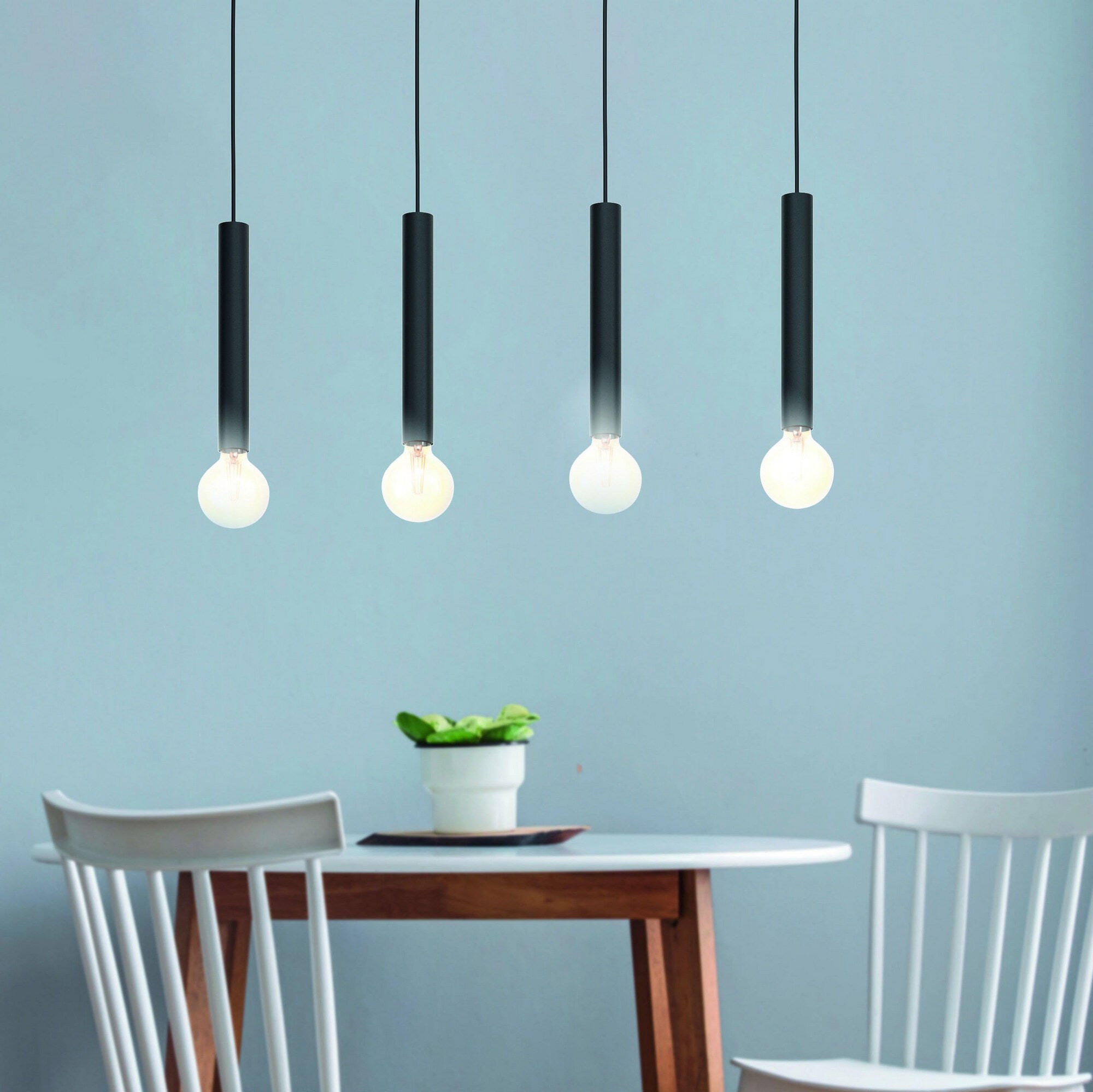 98,95 € Kostenloser Versand | Hängelampe Eglo Cortenova 110×84 cm. Stahl. Schwarz Farbe