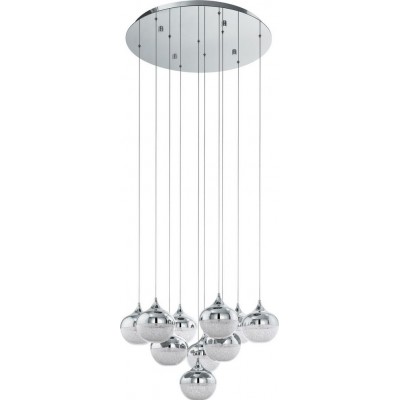 768,95 € Free Shipping | Hanging lamp Eglo Stars of Light Mioglia Ø 58 cm. Steel and plastic. White, plated chrome and silver Color