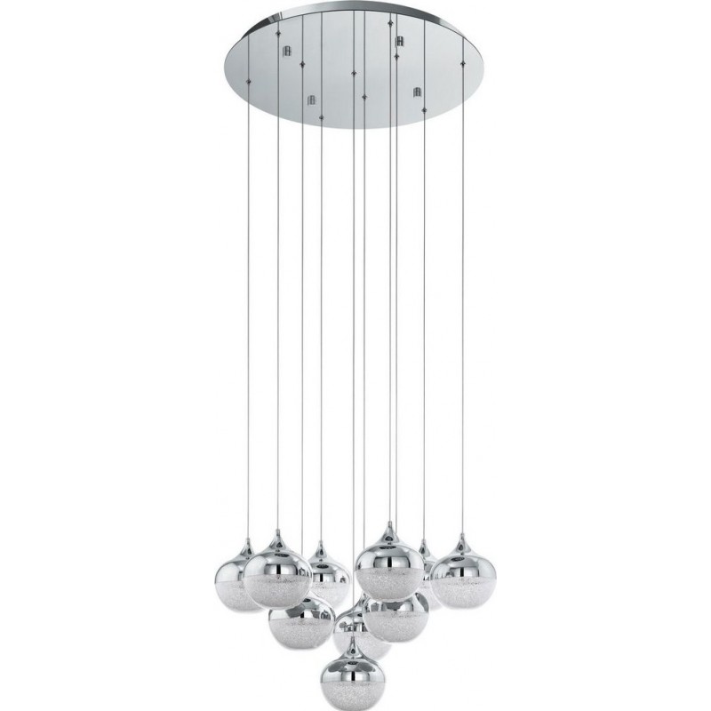 768,95 € Free Shipping | Hanging lamp Eglo Stars of Light Mioglia Ø 58 cm. Steel and plastic. White, plated chrome and silver Color