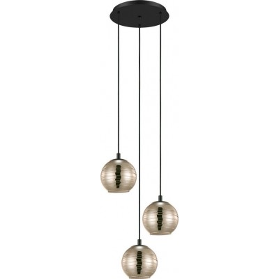 243,95 € 免费送货 | 吊灯 Eglo Stars of Light Lemorieta 球形 形状 Ø 44 cm. 客厅 和 饭厅. 现代的 和 设计 风格. 钢. 金的 和 黑色的 颜色