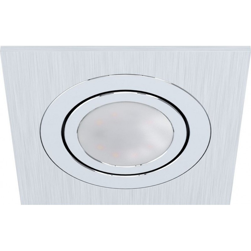 13,95 € Free Shipping | Recessed lighting Eglo Areitio Square Shape 10×10 cm. Modern Style. Aluminum. Aluminum and silver Color