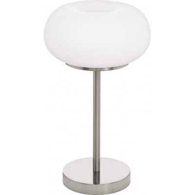 Table lamp Eglo Optica C 2700K Very warm light. Ø 27 cm. Steel, Glass and Opal glass. White, nickel and matt nickel Color
