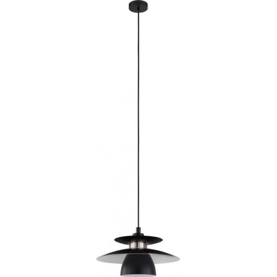 61,95 € Free Shipping | Hanging lamp Eglo Brenda Conical Shape Ø 32 cm. Living room and dining room. Sophisticated and design Style. Steel. Black and nickel Color