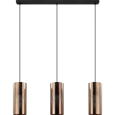 199,95 € Free Shipping | Hanging lamp Eglo Tabiago Extended Shape 110×89 cm. Living room and dining room. Sophisticated and design Style. Steel. Golden, black and pink gold Color