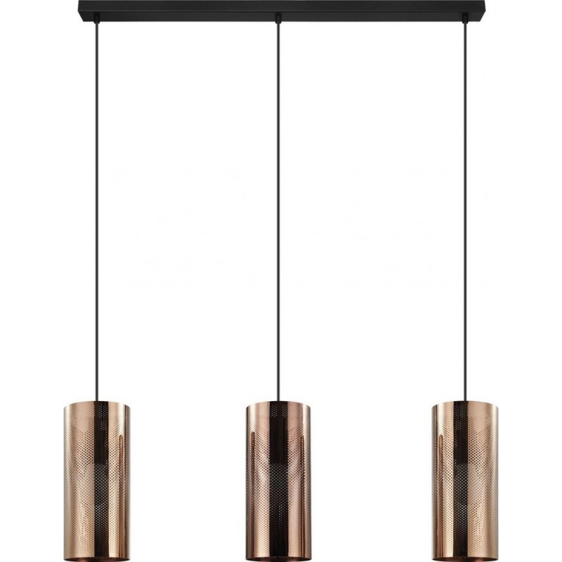 189,95 € Free Shipping | Hanging lamp Eglo Tabiago Extended Shape 110×89 cm. Living room and dining room. Sophisticated and design Style. Steel. Golden, black and pink gold Color