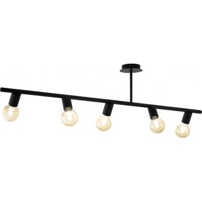 61,95 € Free Shipping | Indoor spotlight Eglo Mendieta Extended Shape 116×27 cm. Ceiling light Living room, dining room and bedroom. Design Style. Steel. Black Color