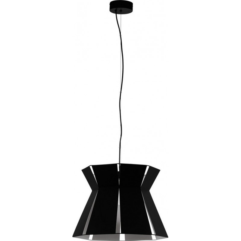 89,95 € Free Shipping | Hanging lamp Eglo Valecrosia Conical Shape Ø 42 cm. Living room and dining room. Sophisticated and design Style. Steel. White and black Color