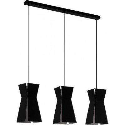 125,95 € Free Shipping | Hanging lamp Eglo Valecrosia Extended Shape 110×84 cm. Living room and dining room. Sophisticated and design Style. Steel. White and black Color